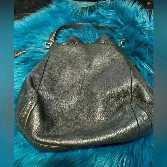 Coach “Avery“ drawstring, BLACK Bag, Quiet Lux, tumbled leather, Authenticated. - Picture 4 of 10